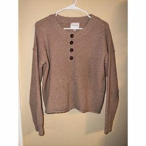 Pink Rose Women's Brown Button-Up Sweater
